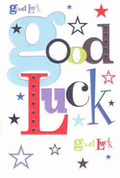 Radiating encouragement and hope, this good luck card feels as if it belongs among the bright windows of High Street's local shops in Oxford. The bold, oversized 'g'-a gentle baby blue-anchors the phrase, while nearby vibrant reds, rich violets, and mossy greens infuse the card with both energy and sophistication, much like the blend of tradition and innovation found throughout central Oxford. Scattered stars, ranging from deep indigo to airy lavender, glimmer against a pristine white background, evoking the wonder of gazing upward from South Park during summer nights. Each letter is designed with intention, reflecting the care and attention that Flowers Oxford gives every bouquet crafted in our Cowley workshop. The card feels substantial to hold, the smooth surface inviting a fingertip across its delicate landscape. This card, perfect for celebrating first steps such as moving into Oxford's lively Headington neighbourhood or starting a new course at the University, transforms any good luck wish into an occasion. It's a visual celebration of faith in the journeys ahead, with every colour and curve quietly echoing the supportive community spirit that defines our beloved city.