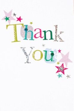 Capturing the uplifting spirit of Oxford, this thank you card shines with jubilant colours and a thoughtful, handcrafted design that's reminiscent of the creative atmosphere at the city's artisan stalls. The words 'Thank You' are beautifully stitched across the pristine white surface, each letter standing out like a cherished patch in a well-loved quilt-vivid tones of emerald, fuchsia, sapphire, and lemon all mingling in a vibrant dance. Each character boasts playful patterns: polka dots, gentle embroidery, and shimmery silver, creating a sensation similar to the texture of fresh flowers against the skin. Scattered over the card are bright stars in gold, teal, and pink, reminiscent of celebratory confetti drifting after a garden party by the Isis. The backdrop's clean white allows every joyful detail to glow, much like sun spilling through Oxford's famous college cloisters. The experience is tactile, inviting you to run your fingers across the gentle glitter or layered print, echoing the pleasure of unwrapping a fragrant bouquet for same-day delivery. The card pairs seamlessly with the artistry of floral gifts from Flowers Oxford, making gratitude feel vivid and personal-an ideal message for a neighbour on Iffley Road or a friend by Port Meadow.